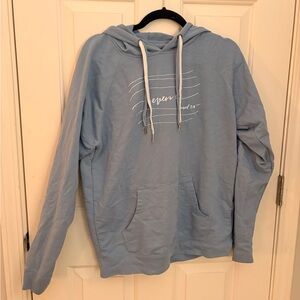 Casual Blue Hoodie with Verse